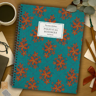 Bold Moody Vintage Florals-Textured-Custom College Notebook