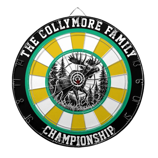 Bold Moose Target Forest Art Dart Board (Front)
