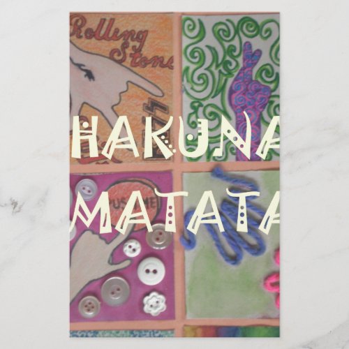 Bold Mosaic Mash_Up Edgy Pop Art Hakuna Matata  Stationery