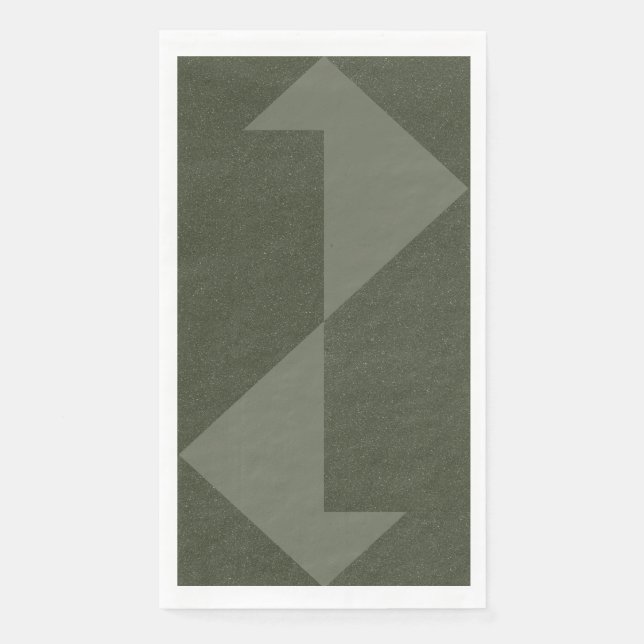 Bold Moss Green Arrow Napkin – Customizable (Front)