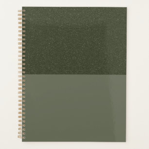 Bold Moss Green Textured Planner – Customizable