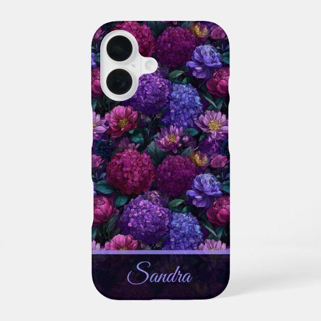 Bold Mother Gift Hydrangeas Name Iphone Case (Back)