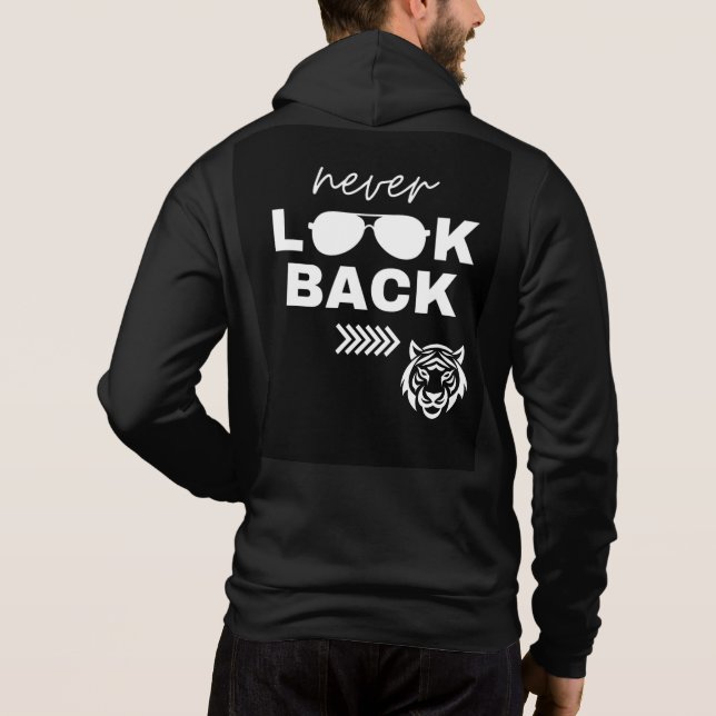 Bold Motivational Quote Black Hoodie (Back)