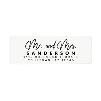 Bold Mr And Mrs Return Address Labels Small by autumnandpine at Zazzle