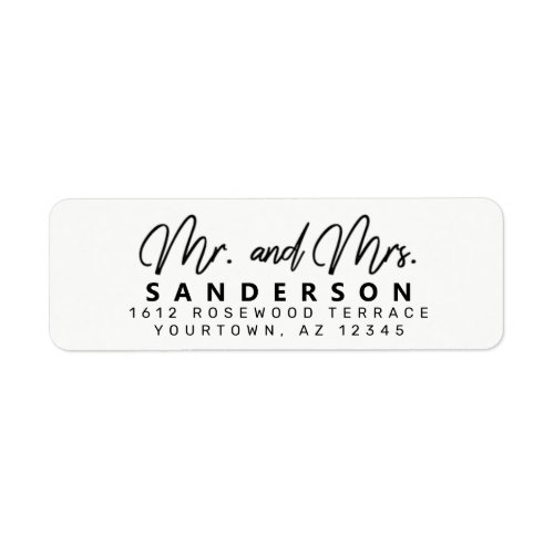 Bold Mr and Mrs Return Address Labels Small