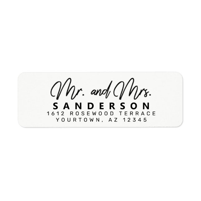 Bold Mr and Mrs Return Address Labels Small (Front)