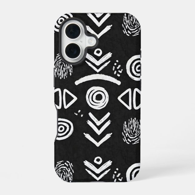 Bold Mud Cloth – Black & White Pattern Iphone Case (Back)