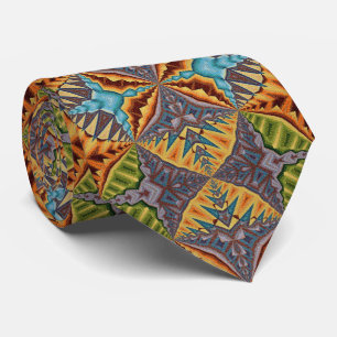 Bold Multi-color Abstract Pattern Statement Tie