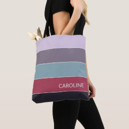 Bold Multi Color Block Stripes Art Pattern Tote Bag