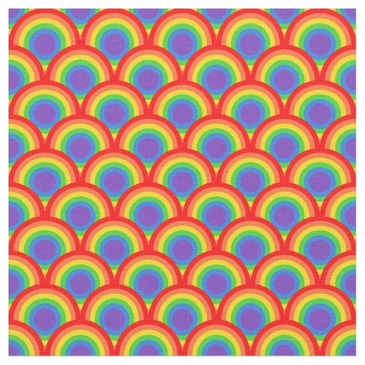 Bold Multicolor Retro Arc Pattern Fabric