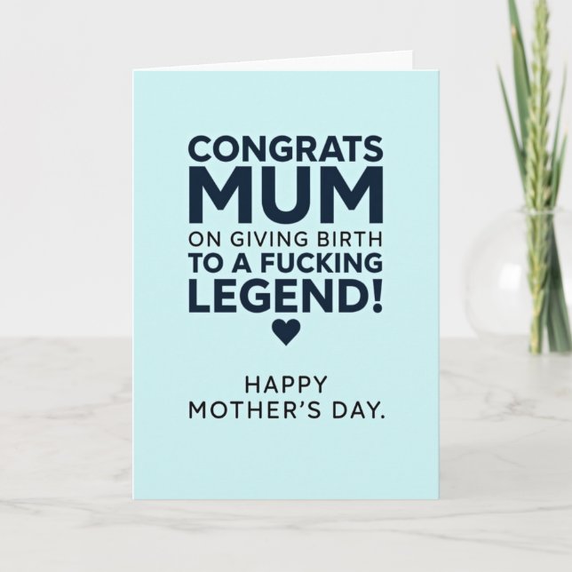 Bold Mum Legend Message Card (Front)