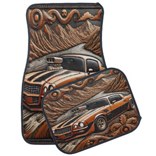 Bold Muscle Car Mountain Drive Floor Mat