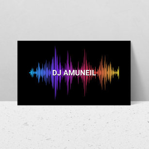 Bold Music Waves Multi-Colored DJs, Audio Business Card