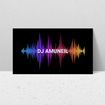 Bold Music Waves Multi-colored Djs  Audio Business Card by 1201am at Zazzle