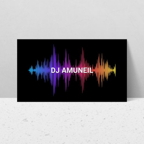 Bold Music Waves Multi_Colored DJs Audio Business Card