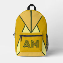 Bold Mustard and Charcoal Geometric Monogram 