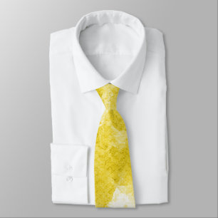 Bold Mustard Yellow Watercolor Texture Neck Tie