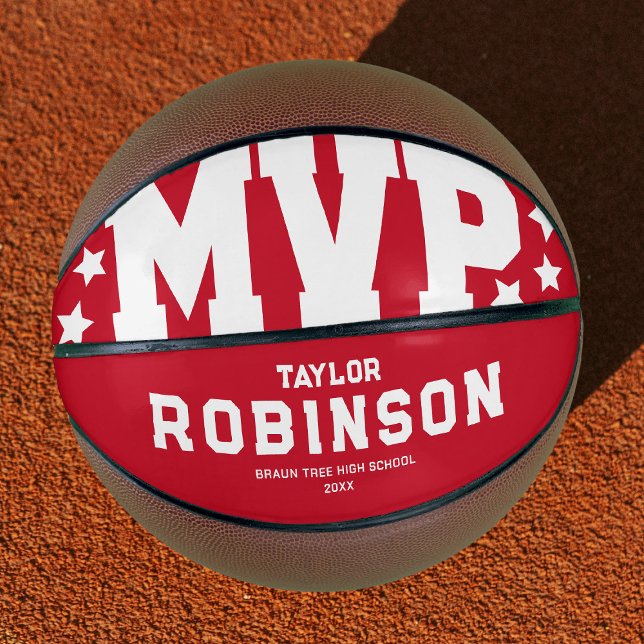 Bold MVP Players Name Keepsake Red Basketball (Creator Uploaded)