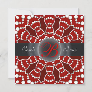 Bold n Alternative Red & White Wedding Invitation