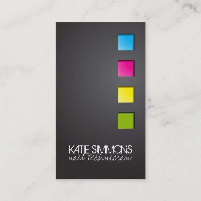 Bold  Nail Artist Business Card Template (Front)