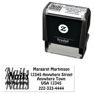 Bold Nail Salon Name Return Address Phone Self-inking Stamp