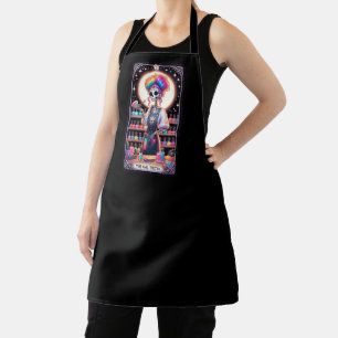 Bold Nail Tech Tarot Card Black Business Apron