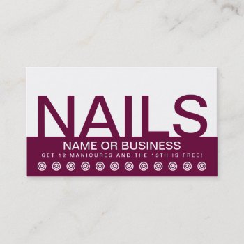 Bold Nails Customer Loyalty Card by identica at Zazzle