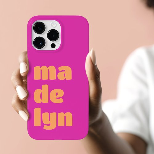 Bold name big letters magenta orange Case_Mate iPhone 14 pro max case