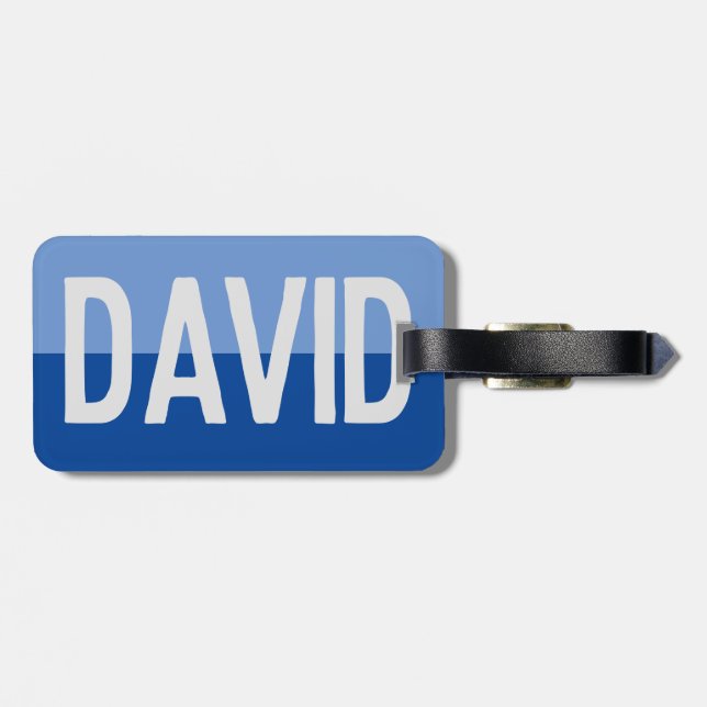 Bold Name Design. Luggage Tag (Back Horizontal)