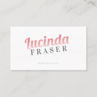 BOLD NAME FADE cool retro minimal black coral pink Business Card