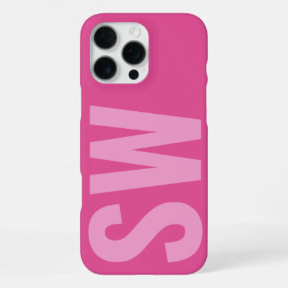 Bold Name Initials Girly Hot Pink Custom Monogram iPhone 16 Pro Max Case