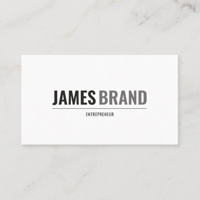 Bold Name Modern Minimalist Business Card (Front)