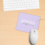 Bold Name Script Modern Lilac Lavender Monogram Mouse Pad<br><div class="desc">This elegant mouse pad would be great for both,  personal or professional use. Easily add your own details by clicking on the "personalize" option.</div>