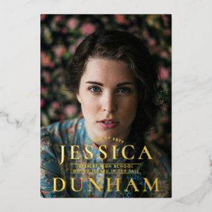 Bold Name Serif Graduation Foil Invitation