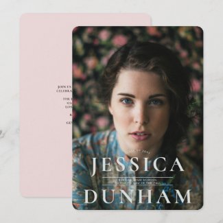 Bold Name Serif Graduation Invitation