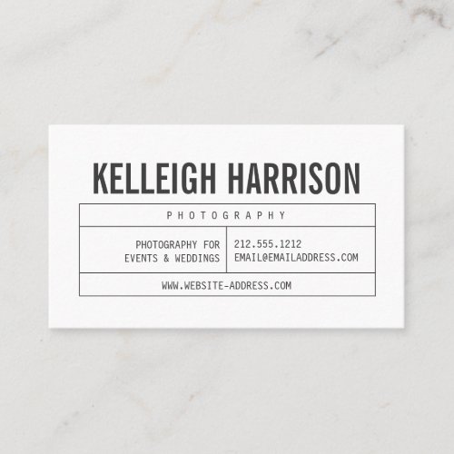 Bold Name with Vintage Grid Professional Business Card