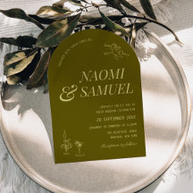 Bold Names Arch Olive Green Wedding