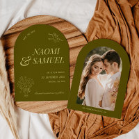 Bold Names Arch Olive Green Wedding