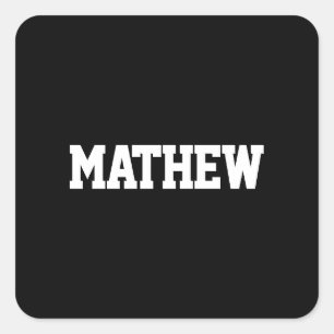 Bold Names Black & White Square Sticker
