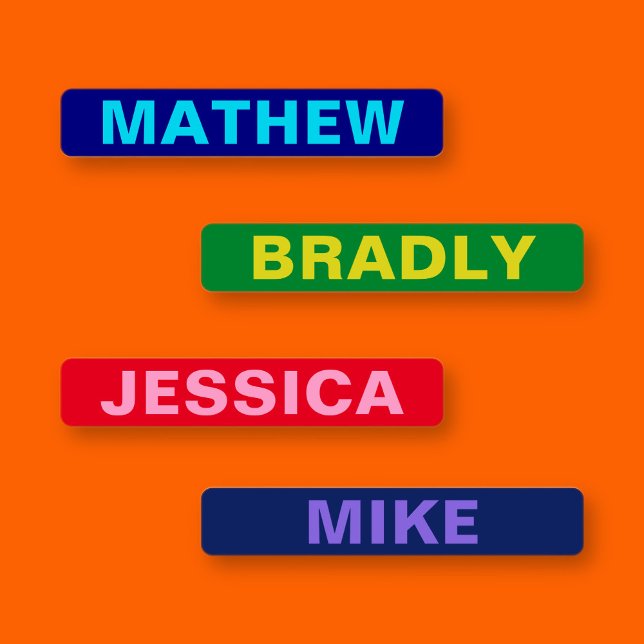 Bold Names on Multiple Colors Waterproof  Labels (Creator Uploaded)