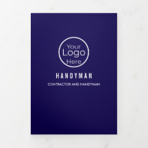 Bold Navy Blue Professional Handyman Services