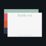 Bold Navy Blue Red Stripes Custom Bridal Shower  Thank You Card<br><div class="desc">Bold Navy Blue and Red Stripes Custom Bridal Shower Thank You Card</div>