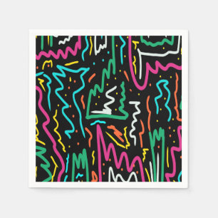 Bold Neon Contrast Party Print Napkins