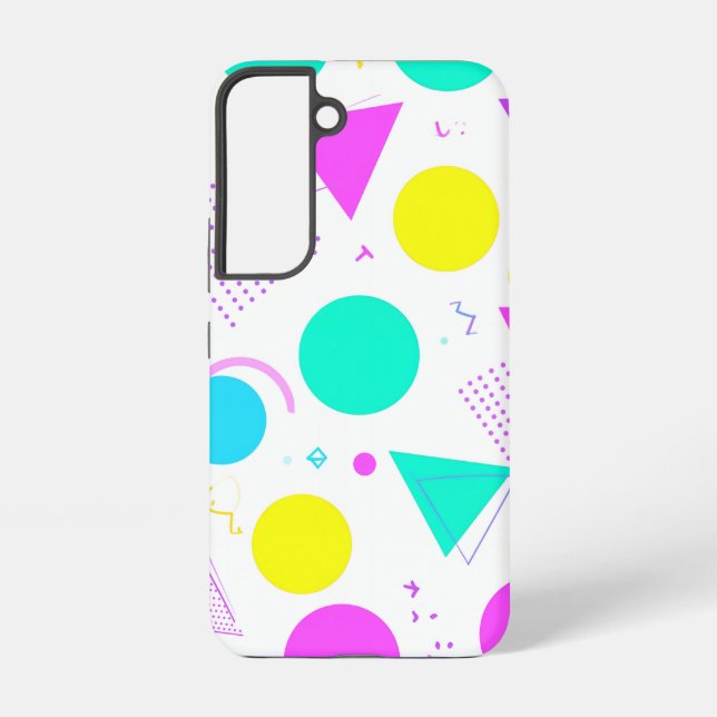 Bold Neon Memphis Geometric 80s Design Samsung Galaxy Case (Back)