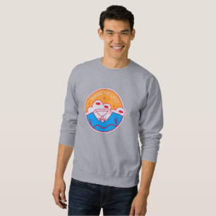 Bold Neon Orange Pink Blue Graphic Sweatshirt