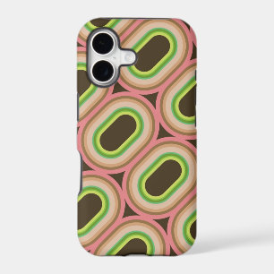 Bold Neon Pink & Green Rings Abstract Mod Pattern iPhone 17 Case