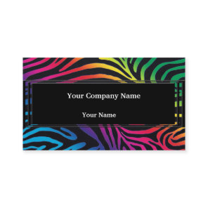 Bold Neon Zebra Stripes Business Card