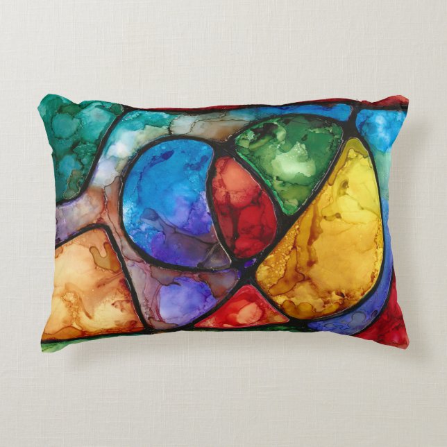 Bold Neurographic art Accent Pillow (Front)