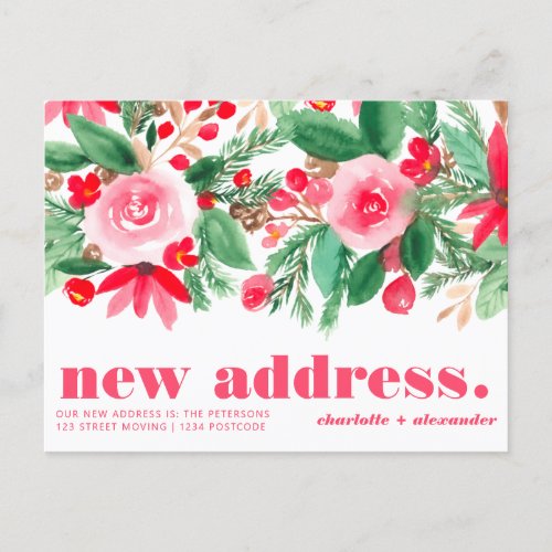 Bold new address Christmas moving announcement