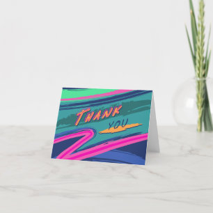 Bold Nineties Folded Thank You Card